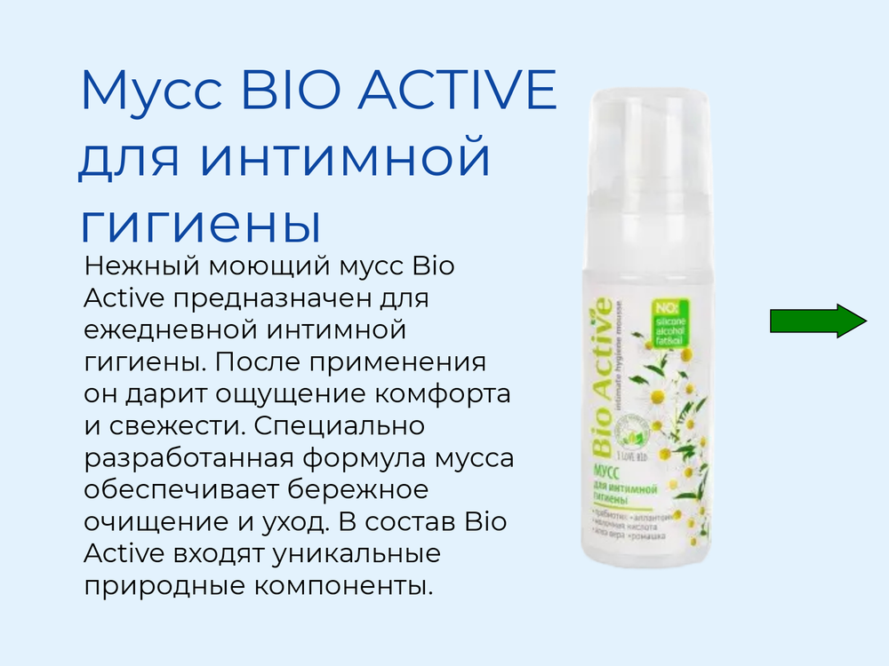 Мусс BIO ACTIVE для интимной гигиены 150 мл
