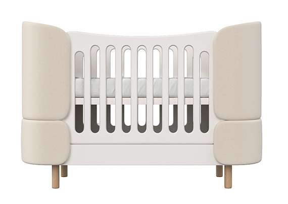 Кроватка-трансформер KIDI Soft (молочный, экокожа)