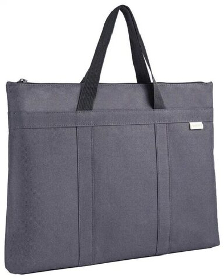 Портфель  40*30*4см 1 отд. на молнии ткань серый