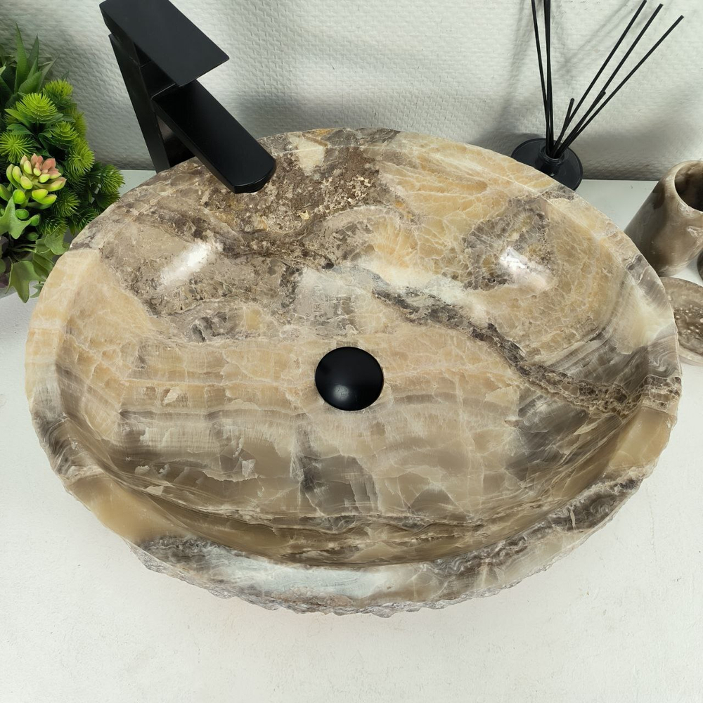 Раковина из оникса Erozy Grey EO-64418 52*42*15 0156