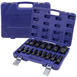 Набор головок ударных глубоких 16пр.1/2''(6-гр.)(10,12-17,19,21,22,24,27,30,32мм(36мм-12гр)+удлинитель 75мм),в кейсе YATAFORCE YF-4177-5MPB