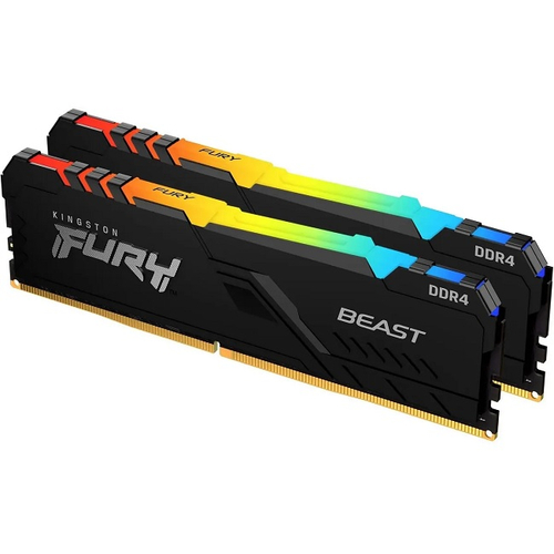 Модуль памяти DIMM DDR4 32Gb, 3200Mhz, 2x16Gb, Kingston FURY Beast RGB (KF432C16BB12AK2/32)