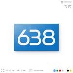 Номер на дверь 638, табличка на дверь для офиса, квартиры, кабинета, аудитории, склада, голубая 120х70 мм, Айдентика Технолоджи