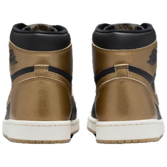 Jordan Air Jordan 1 Подвесные баскетбольные кроссовки High Top Черный/золотой Унисекс