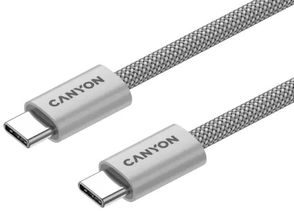 Кабель Canyon USB 4 Type-C (M), 1 м, серый