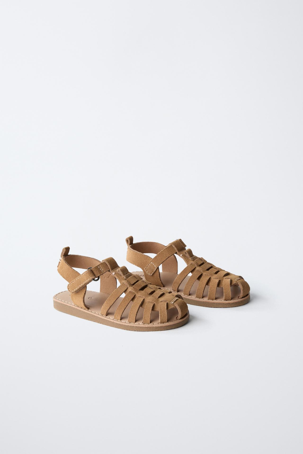 ZARA КОЖАНЫЕ САНДАЛИИ, КОРИЧНЕВЫЙ