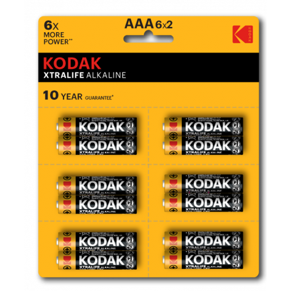 Батарейки Kodak LR03-12BL perforated (6x2BL) XTRALIFE Alkaline [KAAA-2x6 perf] | Kodak