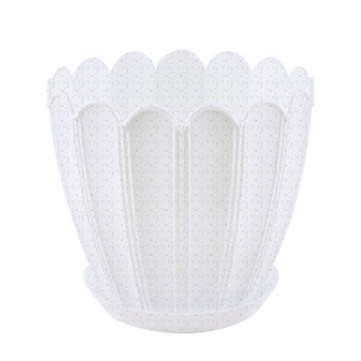 Кашпо "Хризантема" с поддоном 3,4л (бел)