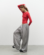 LS Ribbed T-Shirt Mandevilla Red