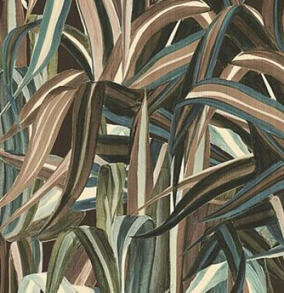 Обои джутовые с листьями 72011