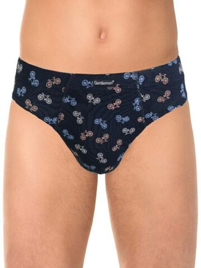 Набор из 2 хлопковых трусов - в клетку и с принтом в виде велосипедов (Размер: 4X) (Цвет: темно-синий)