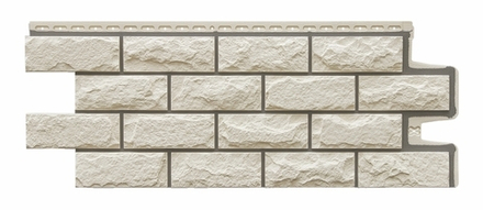 Фасадная панель Grand Line Колотый камень Премиум Пломбирная 0,389м2