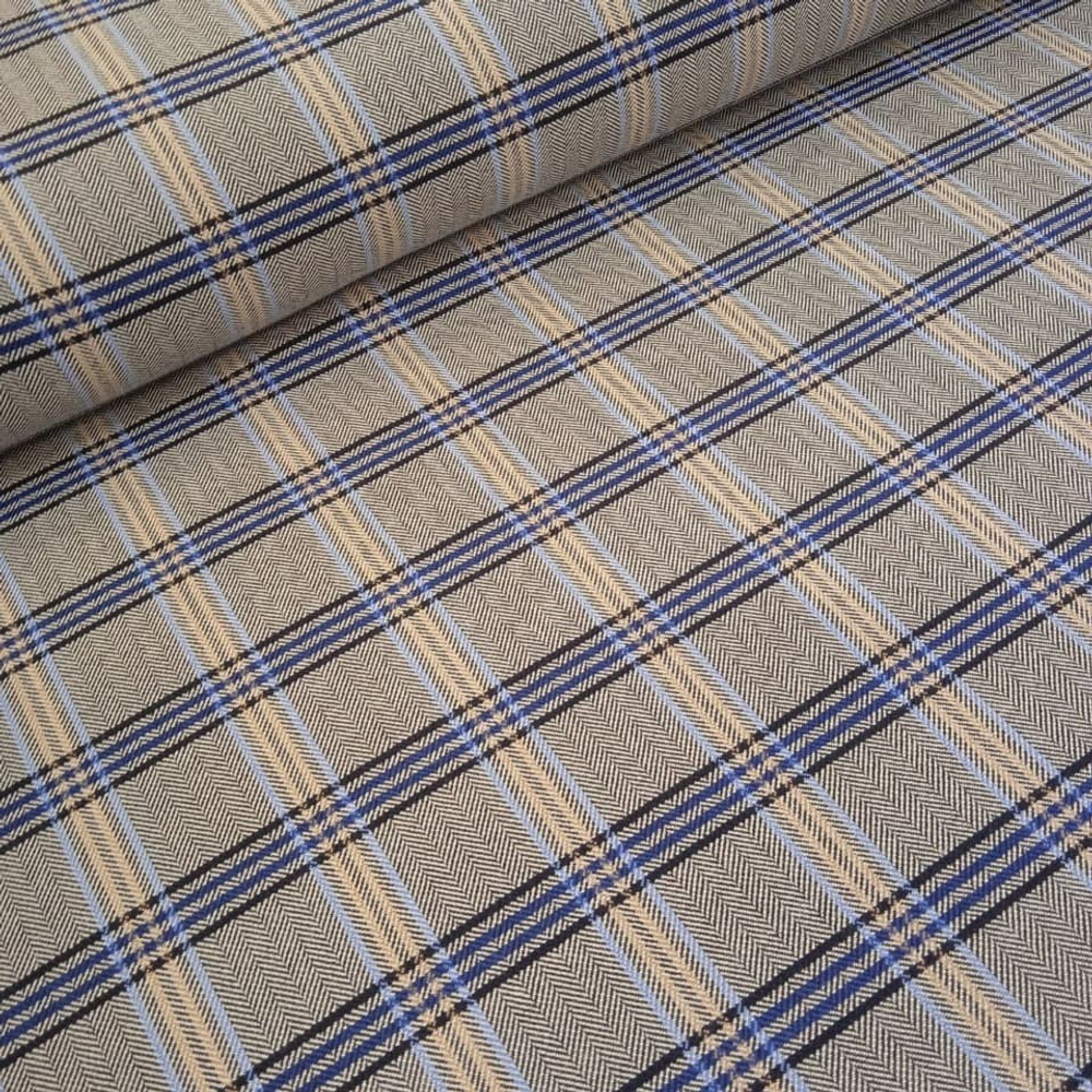 Ткань Костюмная 3469 серая голубая