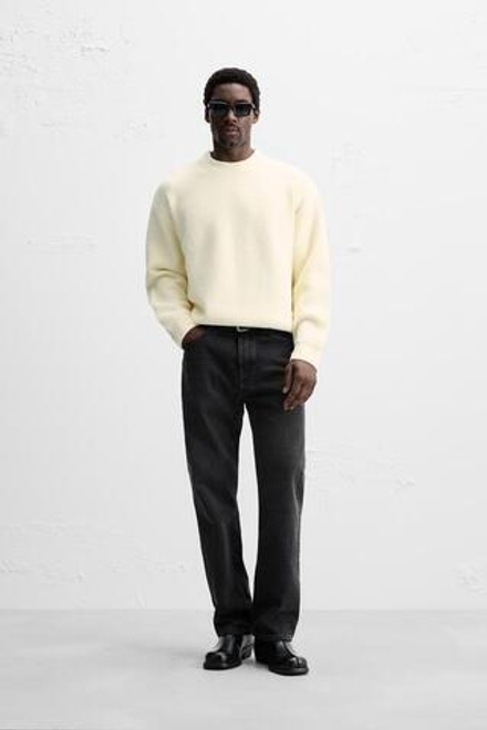 ZARA СВИТЕР ИЗ РЕЛЬЕФНОЙ ТКАНИ, ЭКРЮ