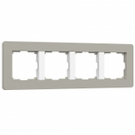 Рамка на 4 поста Werkel Split (дымчатый/белый, soft-touch) W0043067
