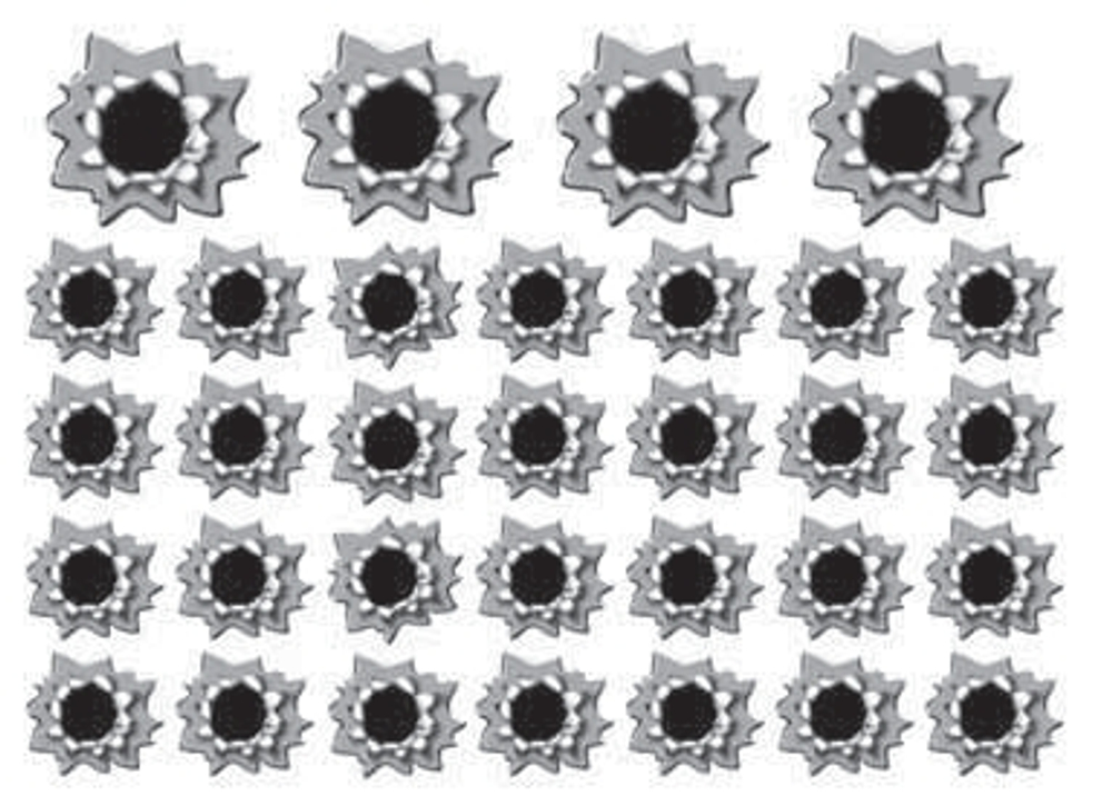 Наклейка "Пулевое отверстие №6"  25*35см (цвет черный) (кт 32шт) лист 06489
