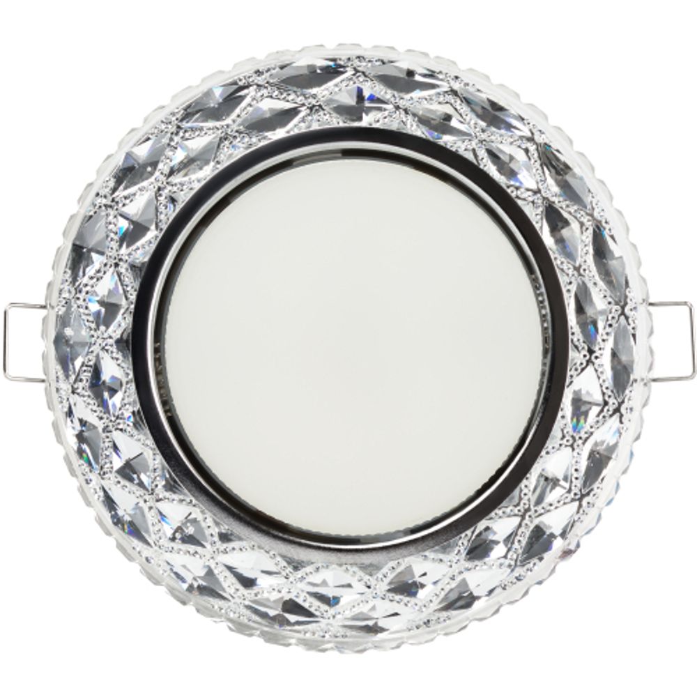 Светильник встраиваемый cо светодиодной подсветкой ЭРА DK LD24 SL/WH под лампу GX53 прозрачный | Встраиваемые LED светильники