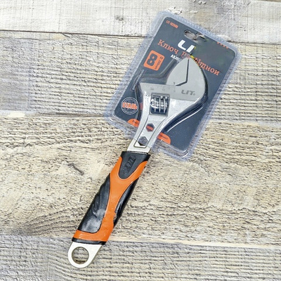 Ключ разводной 200мм c обрезиненной ручкой "LIT" (182008)