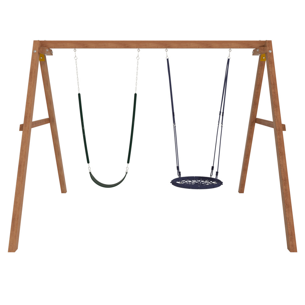 Деревянные качели с качелями гнездо 60 см и гибкими качелями