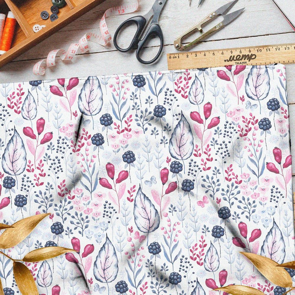 Ткань шифон весенний богатый букет