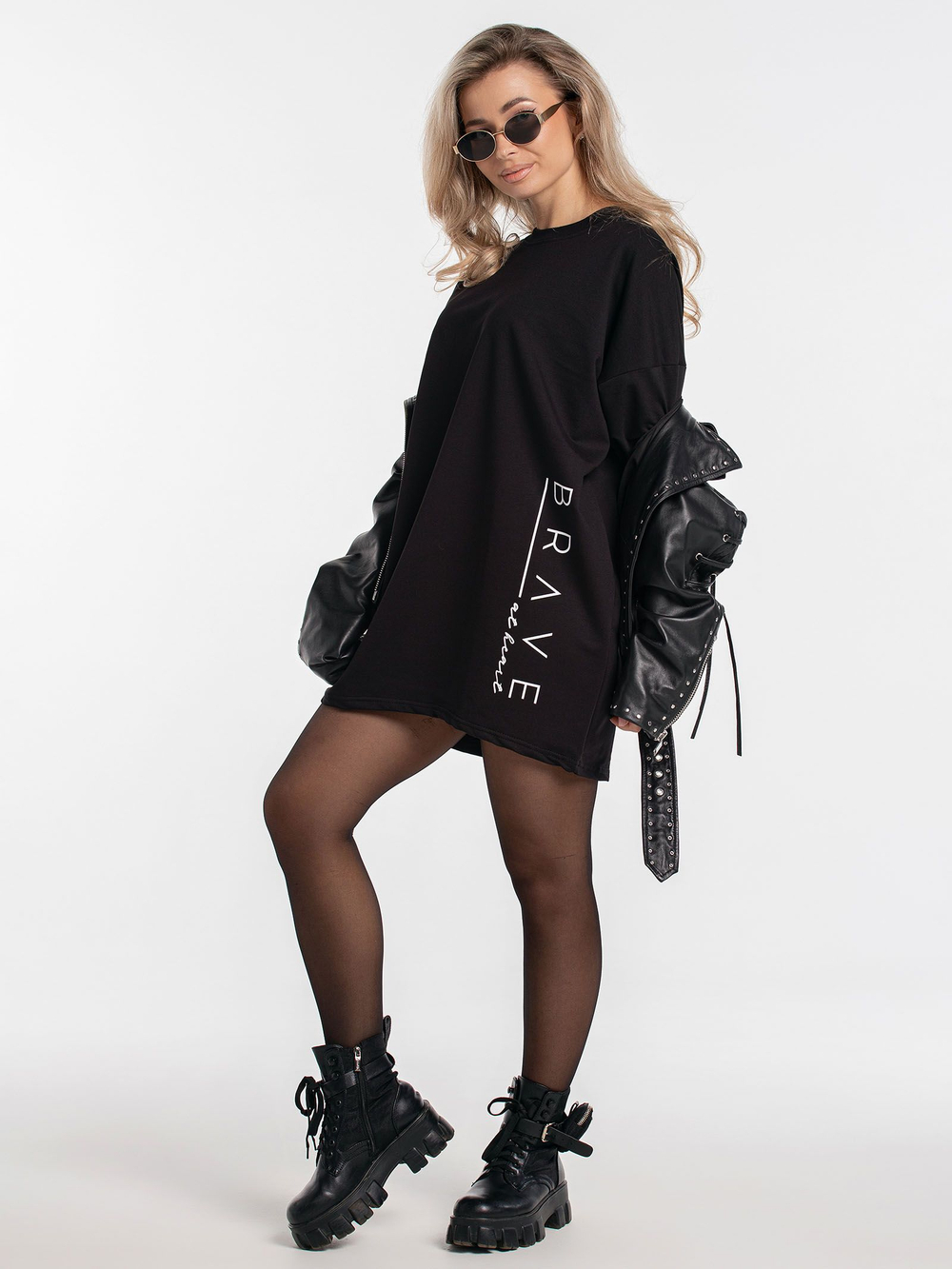 Платье из футера оверсайз