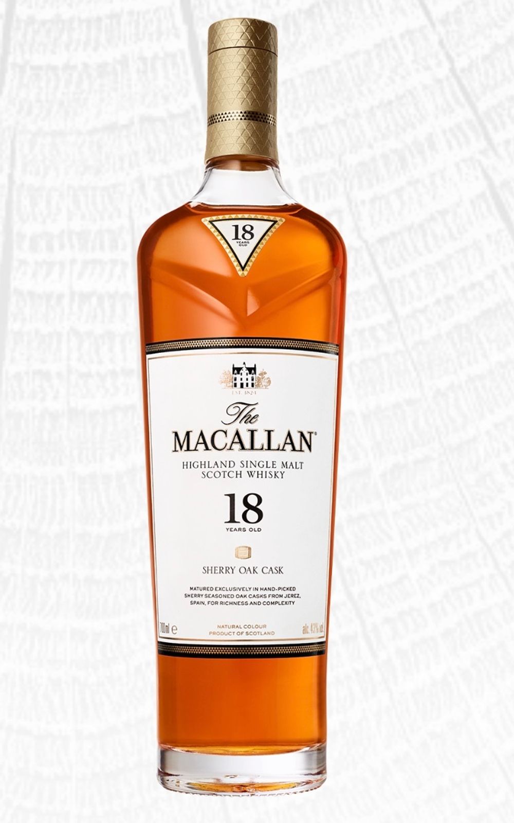 Виски Макаллан Шерри Оак. Шотландский виски, 18 лет выдержки, 0,7 л.