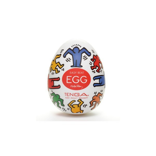 Мастурбатор-яйцо Tenga Keith Haring EGG DANCE, растягивается до 30 см
