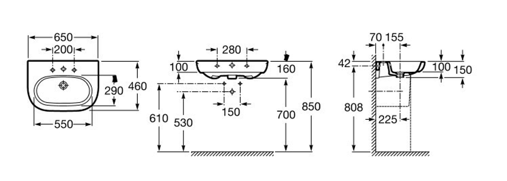 УМЫВАЛЬНИК ROCA N-MERIDIAN 650*460