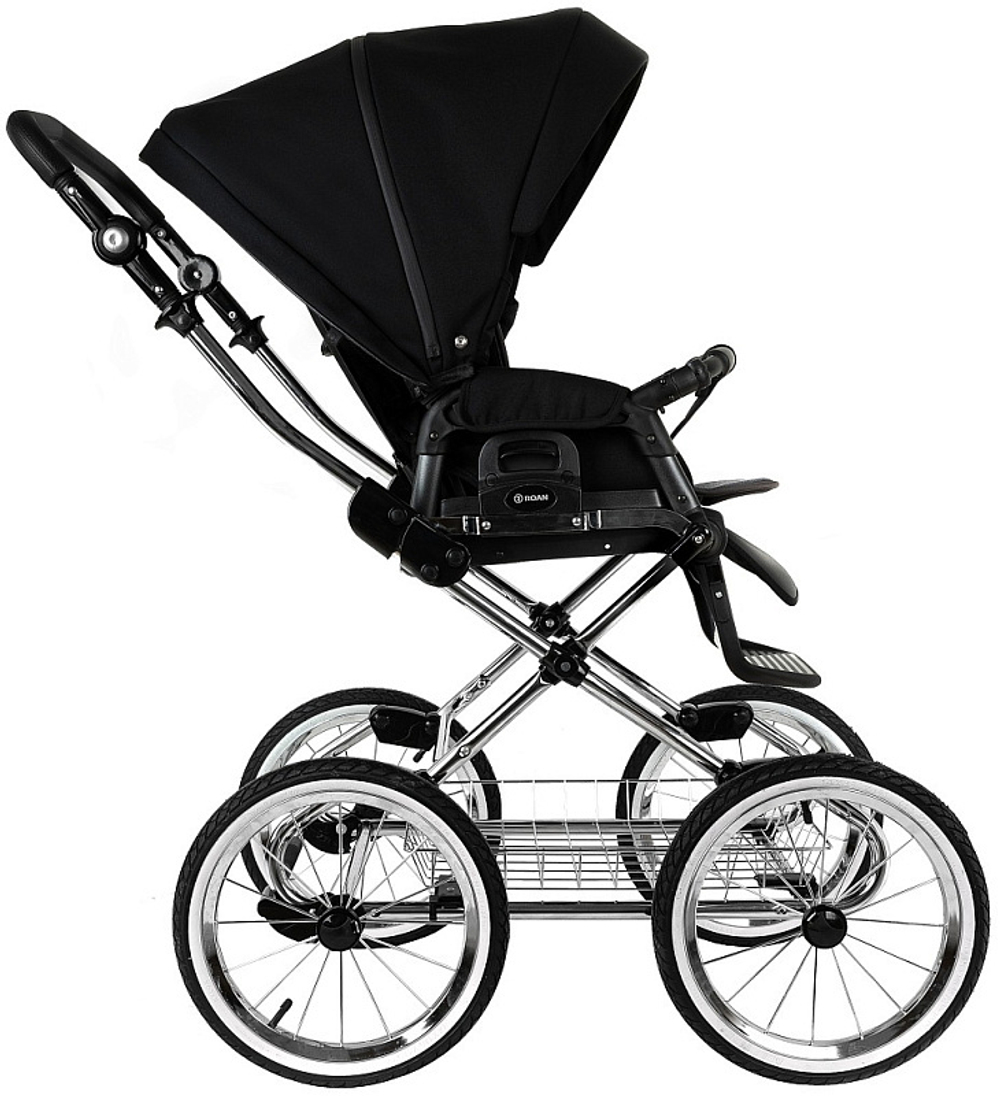Детская коляска Roan Bass Next Classic d14 2.0 2 в 1 BSNC/95/2 Caviar/Black/руч.Cappuccino