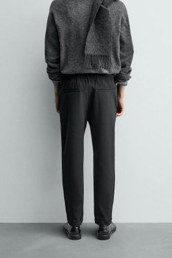 ZARA БРЮКИ-ДЖОГГЕРЫ NON IRON КОМФОРТНОЙ ПОСАДКИ, ЧЕРНЫЙ