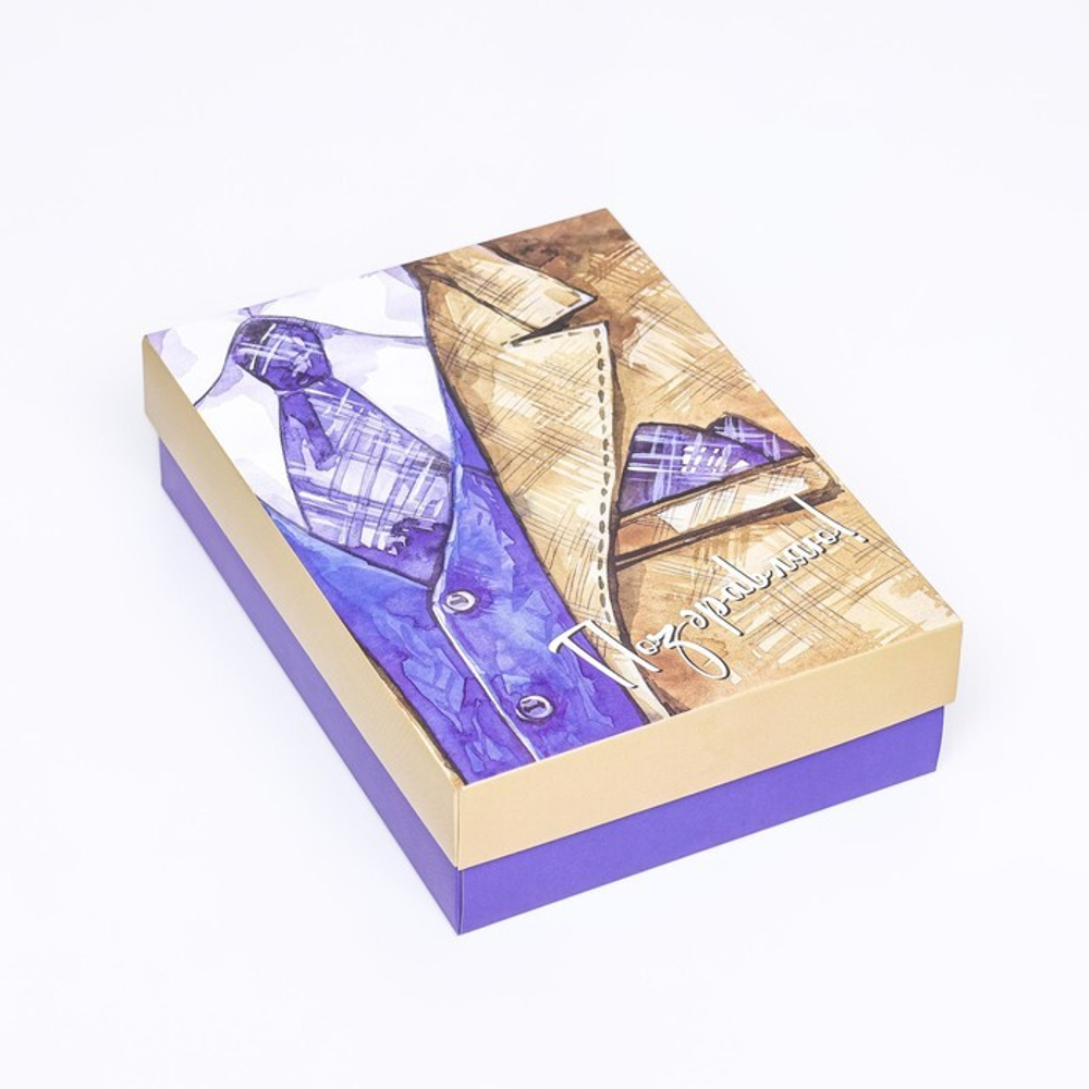 Подарочная коробка сборная "Брутальный" 21 х 15 х 5,7