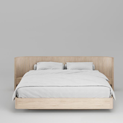 Кровать Эклипс с тумбами 160x200 (беленый дуб), высота 75 см
