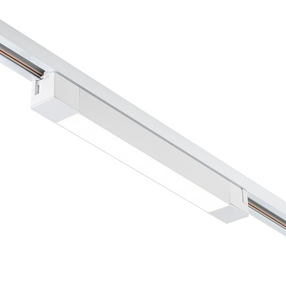 Светодиодный светильник для однофазной трековой системы 20Вт, 1400лм, 4000K, Ra>80, металл/акрил, белый матовый