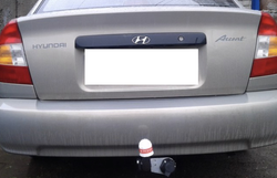 Фаркоп Hyundai Accent ТагАЗ седан 2000-2012, Hyundai Accent седан, хетчбек 3/5 дверей 2000-2006, условно-съемный,(без электрики) Трейлер.7210