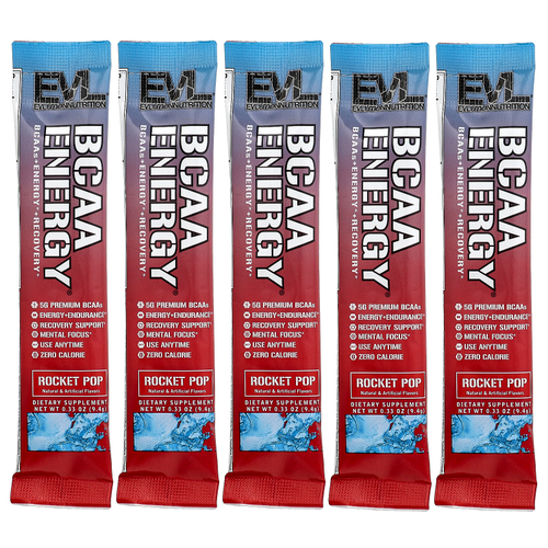 EVLution Nutrition, BCAA Energy®, Rocket Pop, 5 пакетиков по 9,4 г (0,33 унции)