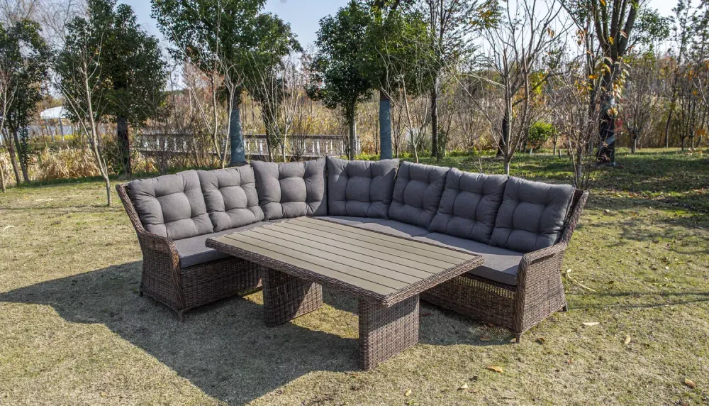 "Бергамо" плетеный обеденный стол, цвет коричневый