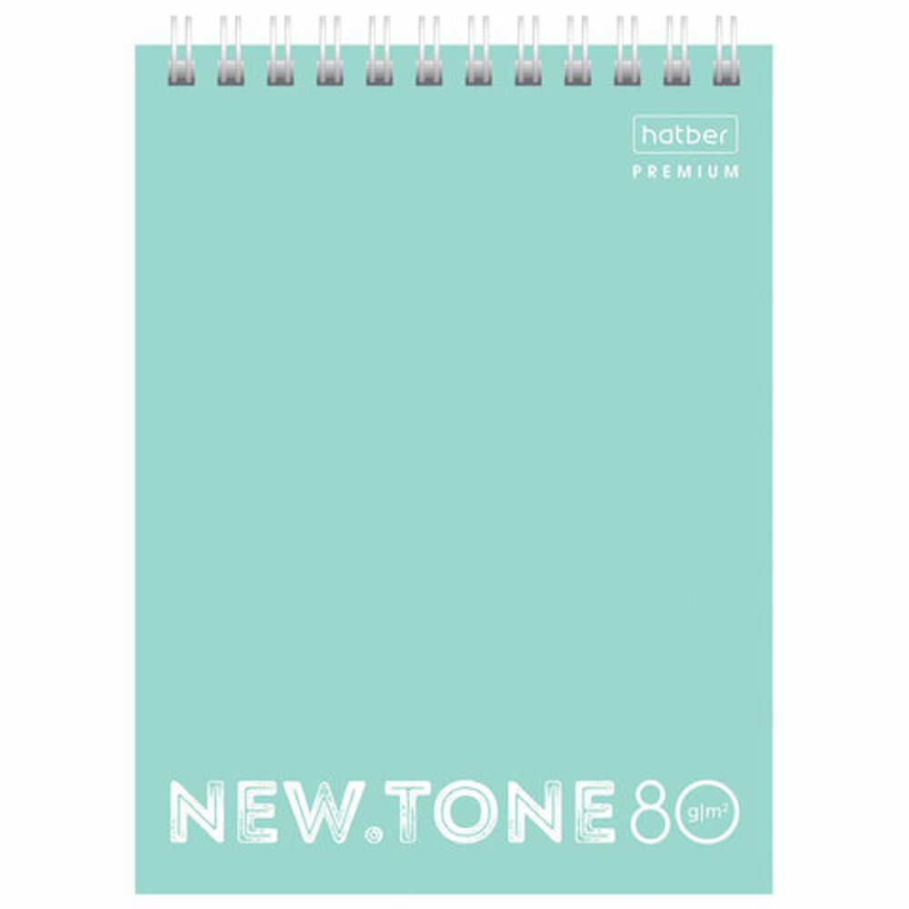 Блокнот МАЛЫЙ ФОРМАТ (108х155 мм) А6, 80 л., гребень, обложка картон, HATBER Premium, "МЯТА", 80Б6лA1гр, 80Б6лA1гр_05039
