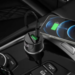 Автомобильное зарядное устройство Hoco Z42 Light Road 1xUSB-A, 1xUSB-C, 3А, LED дисплей, быстрая зарядка, черный
