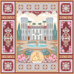 Платок «Романтическая Александрия» бордовый