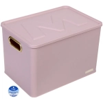 Корзина - органайзер для хранения с крышкой «ОКСФОРД», цвет нежно-розовый, 35,8*24,8*23,5см (лейбл Селфи)