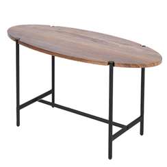 Стол журнальный МеталлАрт М025 коричневый дуб/черный