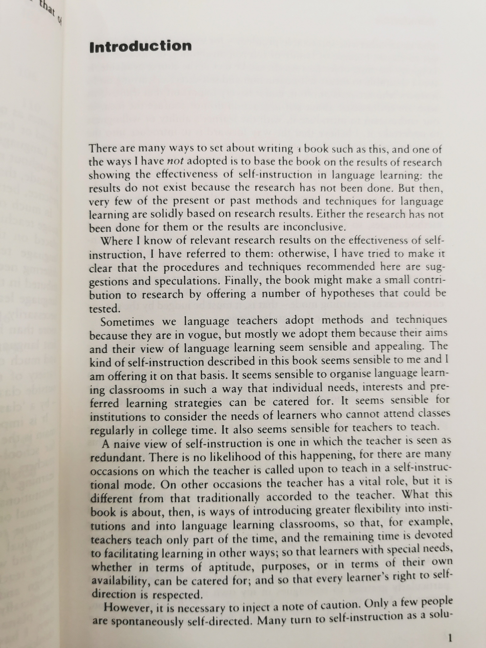 Self-instruction in Language Learning (Cambridge Language Teaching Library)
