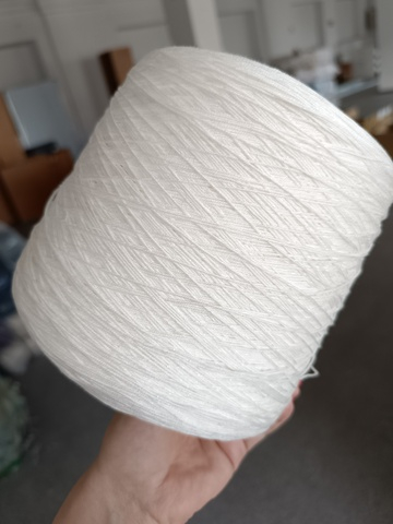 Хлопок 100% с люрексом - белоснежный - 500гр - 100гр/500м