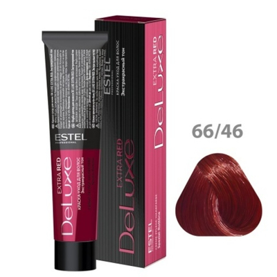 66/46 Краска-уход De Luxe, темно-русый медно-фиолетовый (Extra Red)