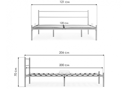 Кровать Woodville Фади 120х200 серая