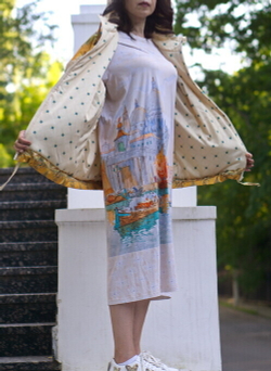 Куртка "Вода и Горы", по мотивам пейзажа китайского художника Гун Сианя