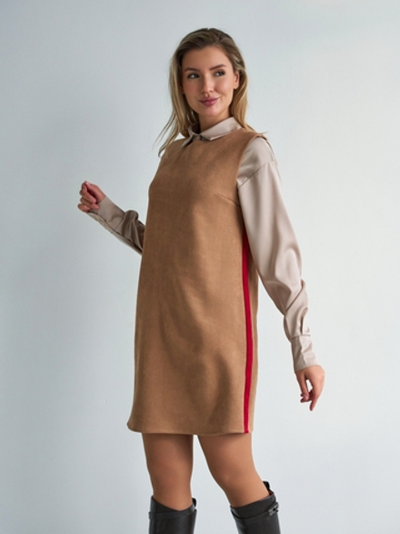 Платье сарафан офисный замшевый
