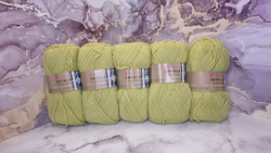 Набор пряжи для вязания Уютная Пехорка 100г х 5 шт Цвет: Липа 37