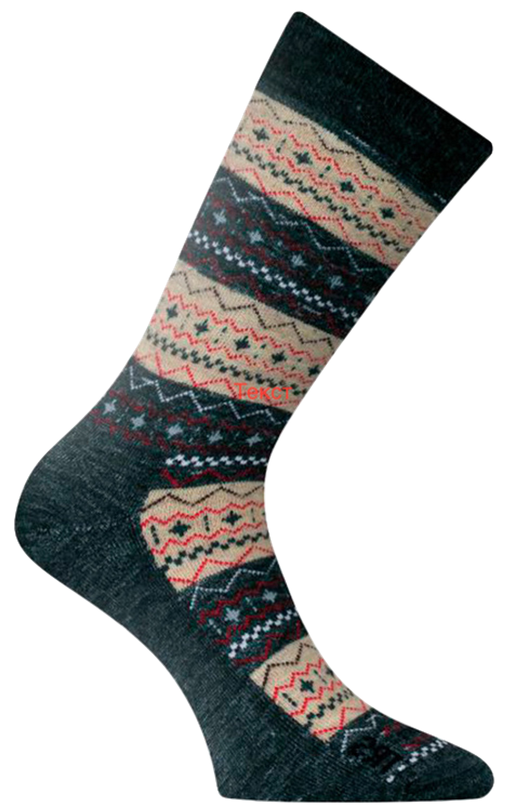 Носки Lasting TWP-807 -35°C +5°C Wool+Polypropylene Чёрный с коричневым рисунком -