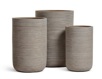 Кашпо TREEZ ERGO - TreeLine - Высокий цилиндр - Капучино